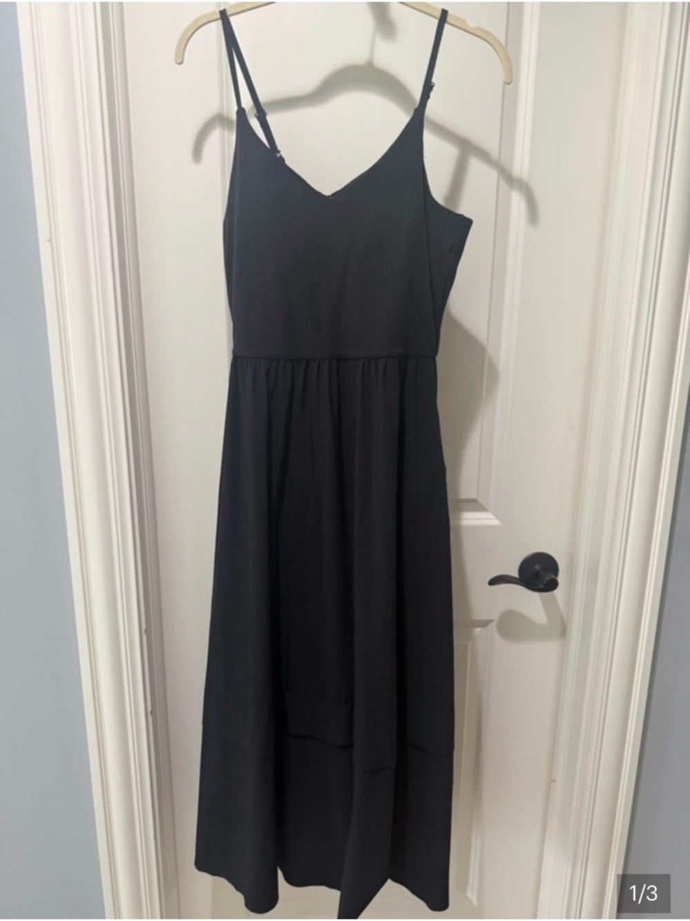 Athleta Black Maxi Dress with Spaghetti Straps